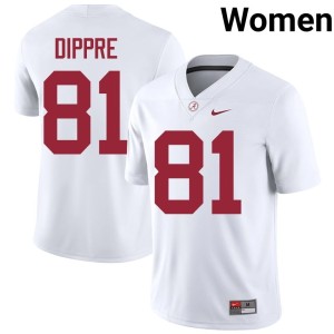 NCAA White University of Alabama #81 CJ Dippre College Football Womens Jerseys 588971-839