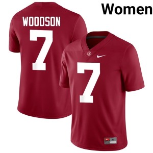 Replica Caleb Woodson #7 The Tide Crimson College Football Women's Jerseys 974702-228