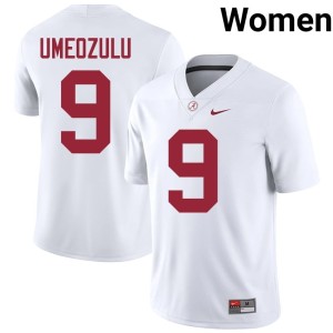 Stitched #9 Womens College Football White Desmond Umeozulu Alabama Jerseys 431633-724