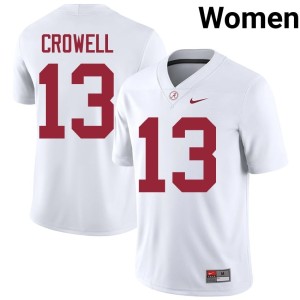Alumni EJ Crowell White College Football #13 UA Crimson Tide Women Jersey 421243-870