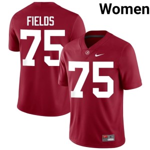 Game Crimson Ethan Fields College Football UA Crimson Tide #75 Womens Jersey 871518-470