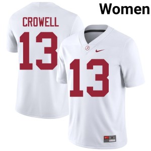 Replica Women College Football Ezavier Crowell Alabama #13 White Jersey 955983-753