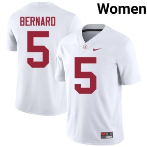 NCAA Germie Bernard Womens #5 College Football White Bama Jersey 961038-616
