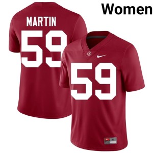 Player Women's Roll Tide College Football Crimson #59 JD Martin Jersey 179762-249