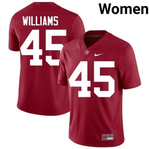 NCAA Womens University of Alabama #45 Jay Williams College Football Crimson Jerseys 371691-504