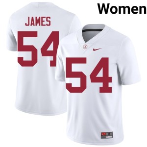 High School #54 University of Alabama Jayvin James Women College Football White Jerseys 649871-941