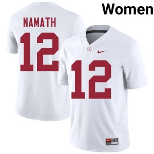 NCAA Joe Namath Go Bama Women White College Football #12 Jersey 716594-672