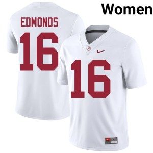 Limited Womens Jorden Edmonds College Football White #16 University of Alabama Jersey 708511-835