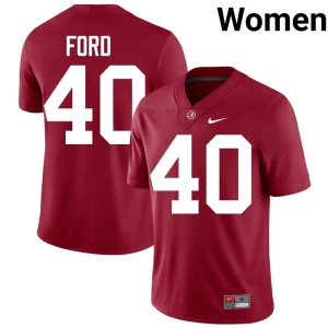 2026-27 Josh Ford College Football Bama Women's #40 Crimson Jersey 233355-986