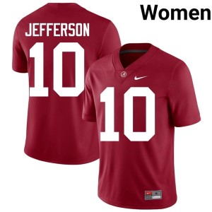 Limited Alabama Crimson Tide Women's Crimson #10 Justin Jefferson College Football Jerseys 185420-913