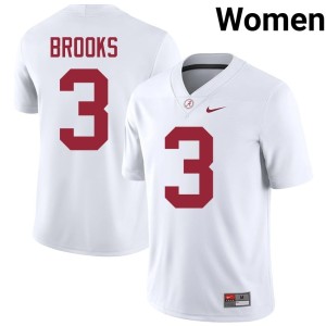 Replica Lotzeir Brooks #3 College Football Bama Women's White Jerseys 195008-674