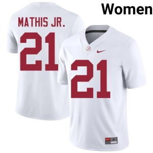 Replica College Football #21 Women Maurice Mathis Jr. White Bama Jerseys 155571-124