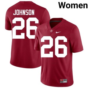High School Mhari Johnson The Tide College Football #26 Crimson Womens Jerseys 232890-691