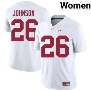 Game Women Mhari Johnson College Football #26 White UA Jersey 156992-450