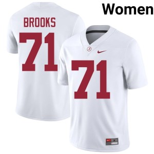 Embroidery Nick Brooks White College Football Women The Tide #71 Jerseys 982177-314