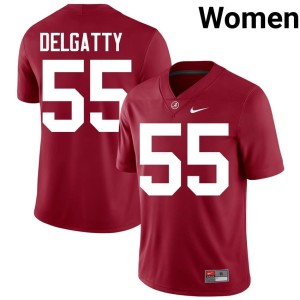 University Go Bama Crimson Womens Racin Delgatty #55 College Football Jersey 143927-682