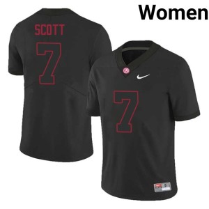Embroidery College Football #7 Black Rico Scott Go Bama Women's Jersey 536742-933