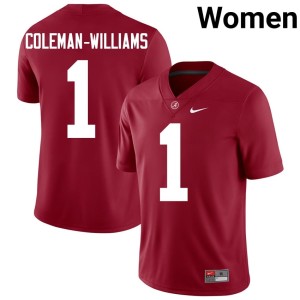 Game Bama Women Crimson #1 Ryan Coleman-Williams College Football Jerseys 903315-493