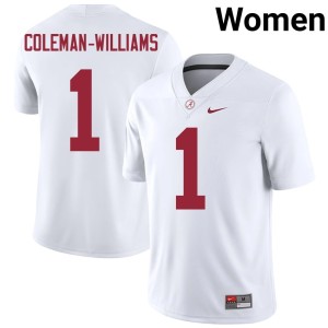 Limited #1 White Ryan Coleman-Williams University of Alabama College Football Women's Jersey 528840-219