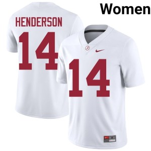 Game Tyler Henderson Women White College Football Bama #14 Jersey 400497-567