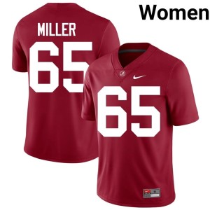 NCAA Crimson Tide #65 College Football Tyrell Miller Women's Crimson Jerseys 329996-152
