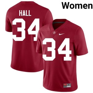 Limited Zay Hall #34 Crimson Women UA Crimson Tide College Football Jerseys 420349-768