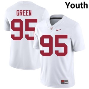 Embroidery Anderson Green White Youth College Football #95 The Tide Jersey 560631-324
