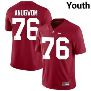 Official Arkel Anugwom Youth Crimson College Football UA Crimson Tide #76 Jersey 694146-210