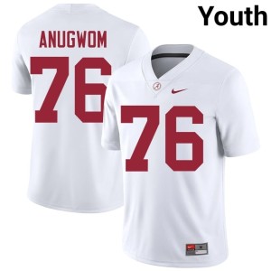 Limited Alabama Crimson Tide #76 Arkel Anugwom Youth College Football White Jersey 925262-291