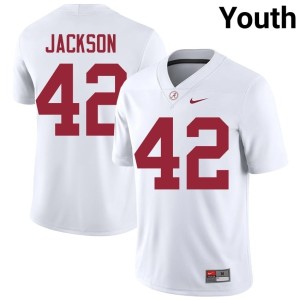 NCAA College Football Crimson Tide #42 Youth Ben Jackson White Jersey 177154-306