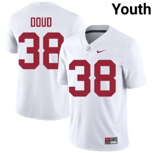 Game College Football Youth Blake Doud #38 White Bama Jersey 938247-758