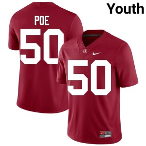 Limited Alabama College Football #50 Casey Poe Youth Crimson Jerseys 380700-534