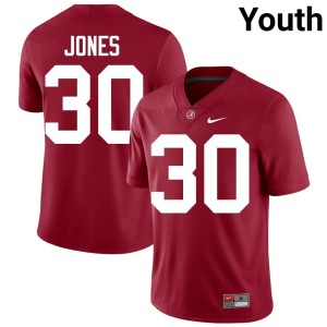 Limited College Football Roll Tide #30 Crimson Youth Cayden Jones Jerseys 590820-749