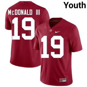 Game Crimson University of Alabama Chuck McDonald III Youth #19 College Football Jersey 696482-765