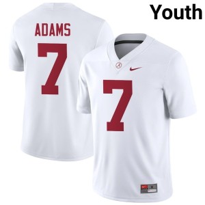 University #7 Cole Adams College Football White Youth Bama Jersey 498058-648
