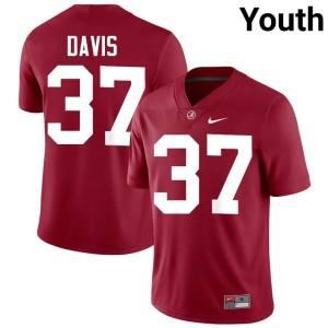 Limited Cole Davis College Football Alabama Crimson Tide #37 Crimson Youth Jerseys 119194-704