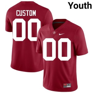 Official Custom Youth UA #00 College Football Crimson Jersey 599593-197