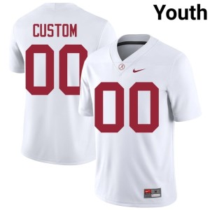 NCAA Custom College Football #00 White Alabama Youth Jersey 700535-617