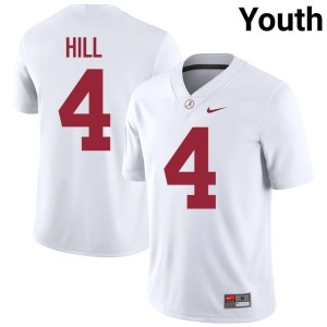 2026-27 Daniel Hill Youth White College Football #4 The Tide Jersey 675758-372