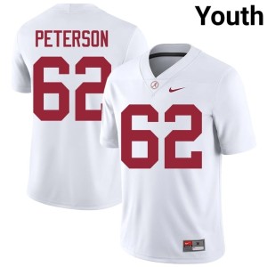 2026 White #62 College Football UA Youth Davis Peterson Jersey 240171-489