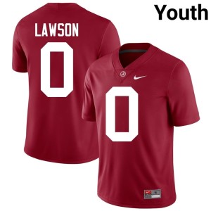 Official #0 Deontae Lawson Alabama College Football Youth Crimson Jerseys 907929-143