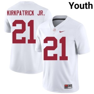 University Youth White #21 College Football Dre Kirkpatrick Jr. Bama Jerseys 311151-140