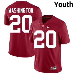 Stitched Go Bama Crimson #20 Youth Dre Washington College Football Jerseys 977136-327