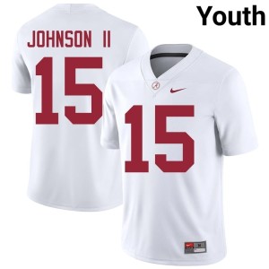 Player #15 White Youth Duke Johnson II Alabama Crimson Tide College Football Jersey 394216-800