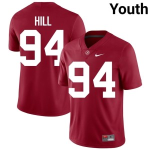 University Crimson Youth Crimson Tide #94 Edric Hill College Football Jersey 293477-561