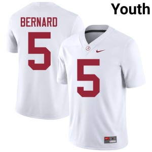Official Youth College Football #5 Alabama White Germie Bernard Jersey 492331-962