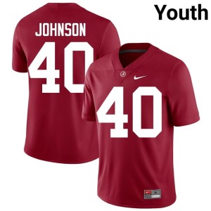 Official Crimson Grant Johnson #40 Youth College Football The Tide Jerseys 265727-523