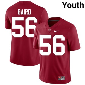 Game Crimson JD Baird #56 Alabama Youth College Football Jersey 266350-158