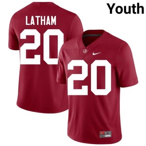 Limited Bama #20 Crimson Jah-Marien Latham Youth College Football Jerseys 907495-988