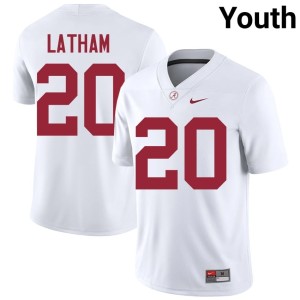 NCAA Youth College Football UA Crimson Tide #20 White Jah-Marien Latham Jerseys 727015-908